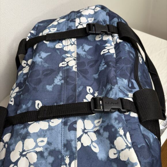 LL Bean Blue Hawaiian Hibiscus Travel Vacation Weekender Duffle Bag 22” Large - Picture 15 of 15
